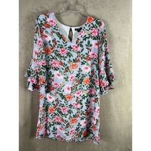 As U Wish Floral Bohemian Bell Sleeve Dress Boho Chic Women's Size S NWT